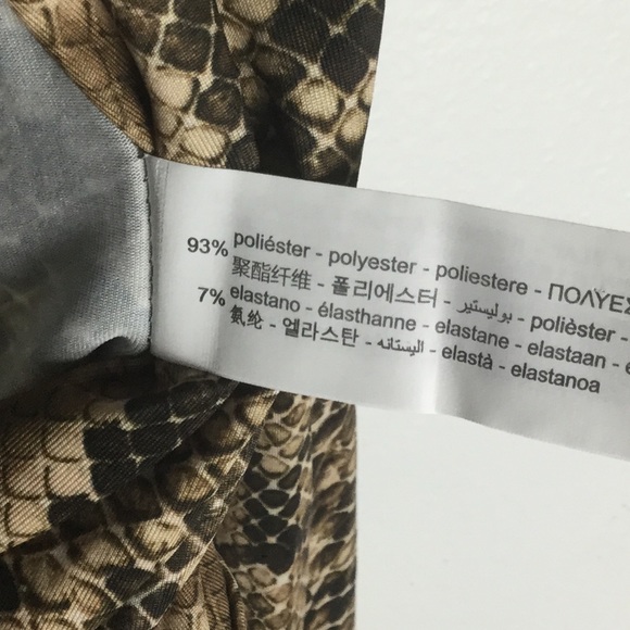 Zara Snake Print Bodysuit Wrap Style Brown - Picture 5 of 5